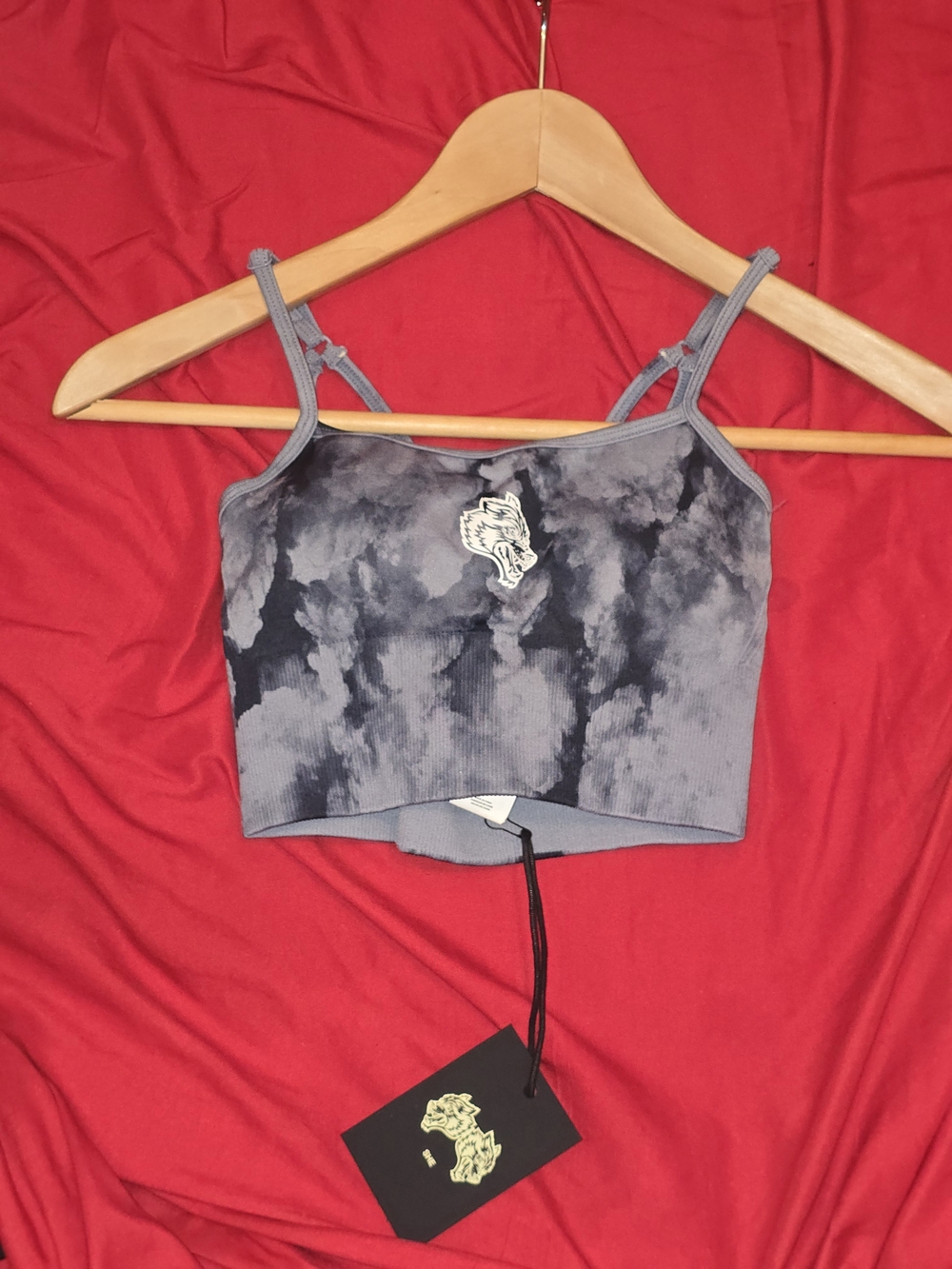 She Darc Blue And Gray Tie-Dye Cropped Cami - Women's S
